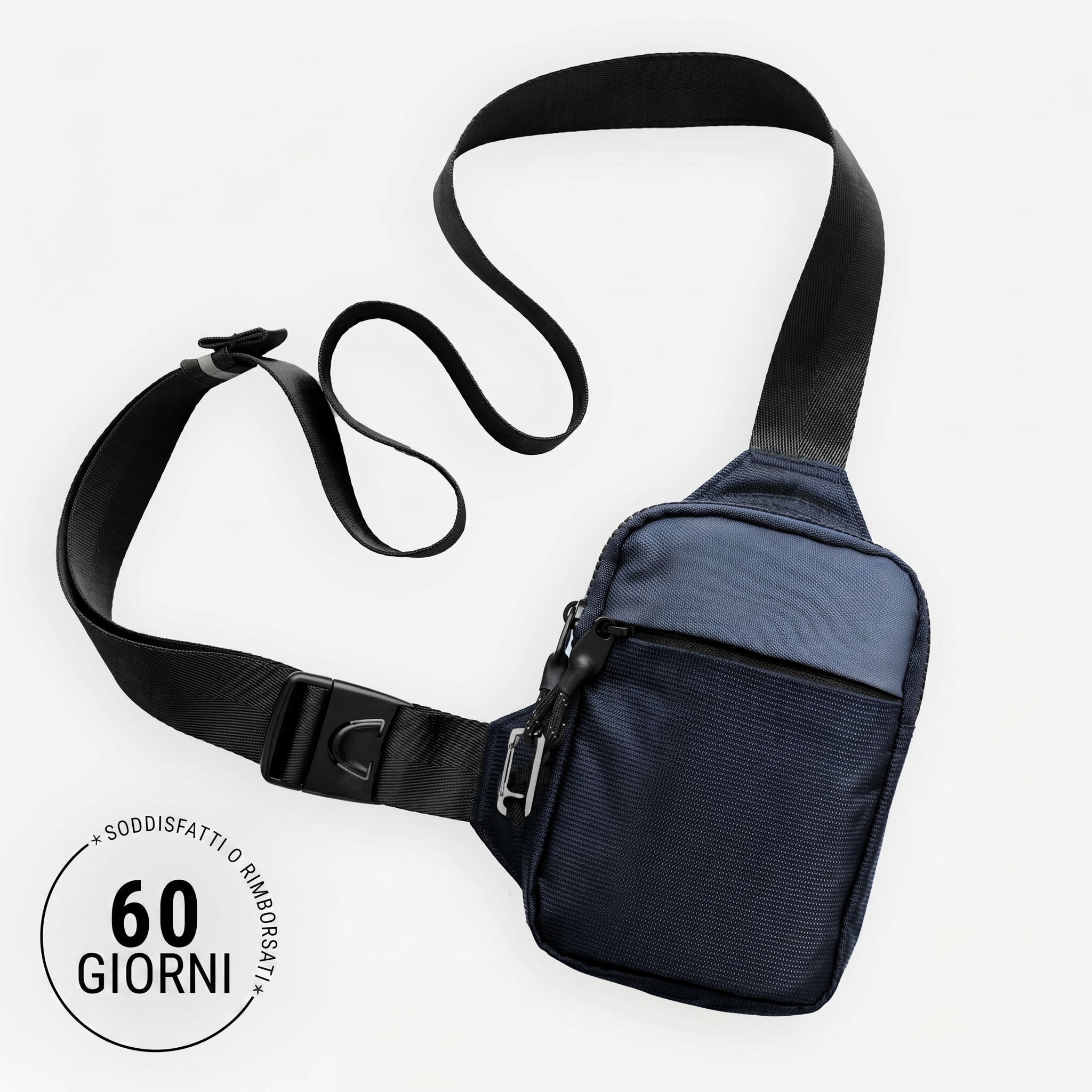Borsa tracolla blu navy con garanzia 60 giorni
