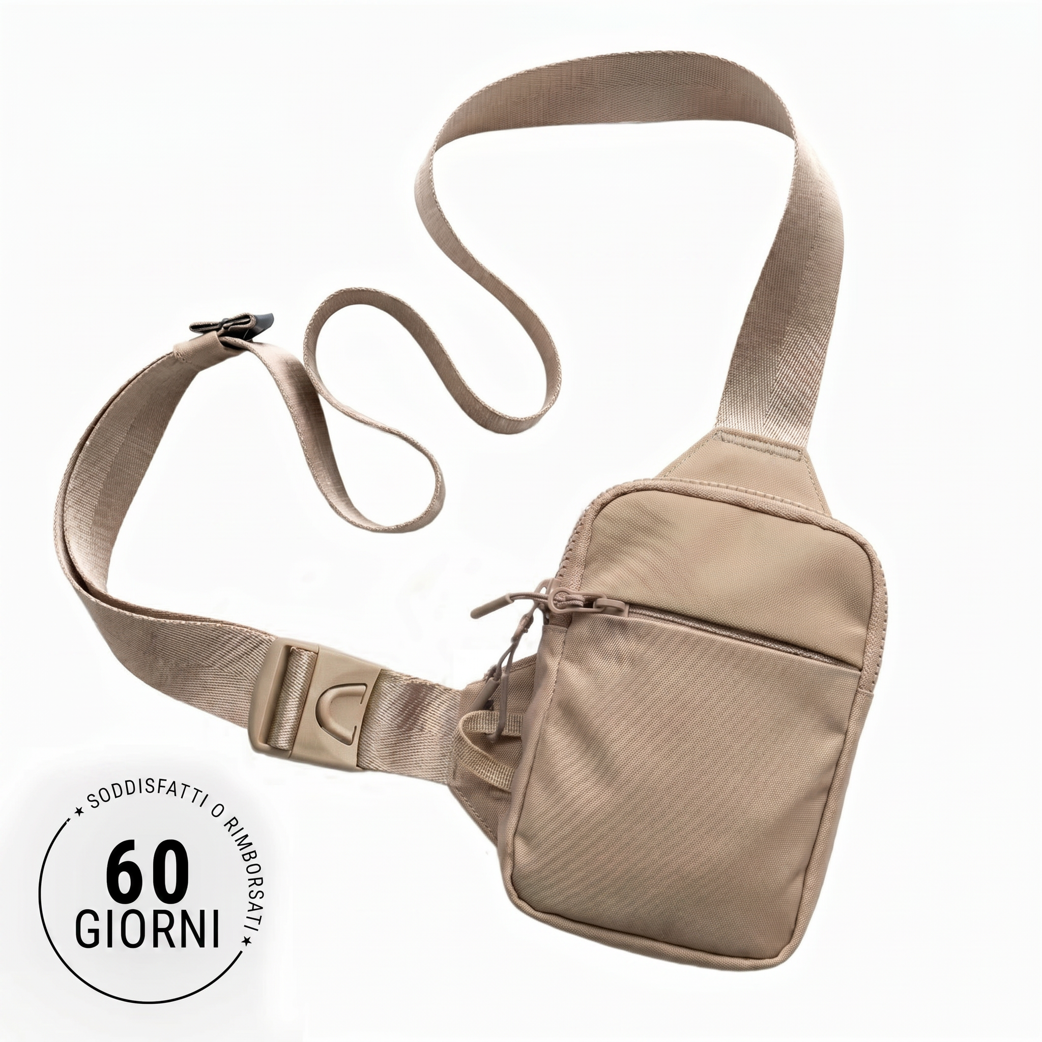 Borsa tracolla beige naturale grande 1.6L garanzia 60 giorni
