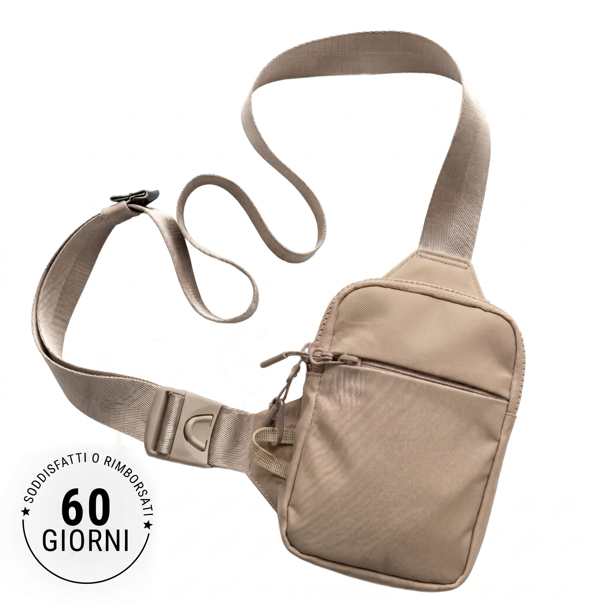Borsa tracolla beige naturale con garanzia 60 giorni